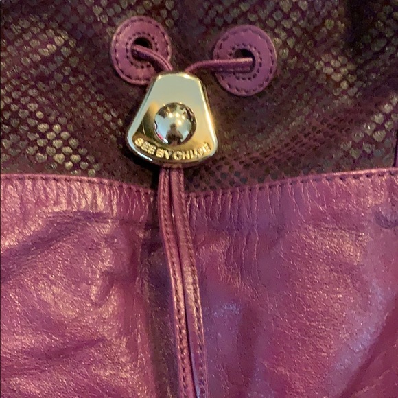 RARE Purple Snake skin embossed See By Chloe purse - Picture 3 of 6